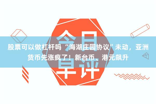 股票可以做杠杆吗 “海湖庄园协议”未动，亚洲货币先涨疯了！新台币、港元飙升