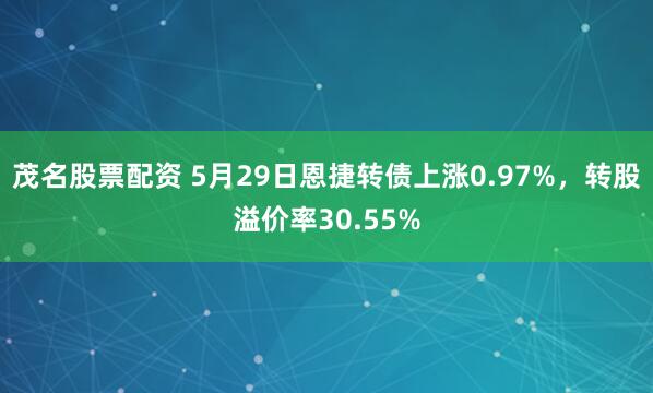 茂名股票配资 5月29日恩捷转债上涨0.97%，转股溢价率30.55%